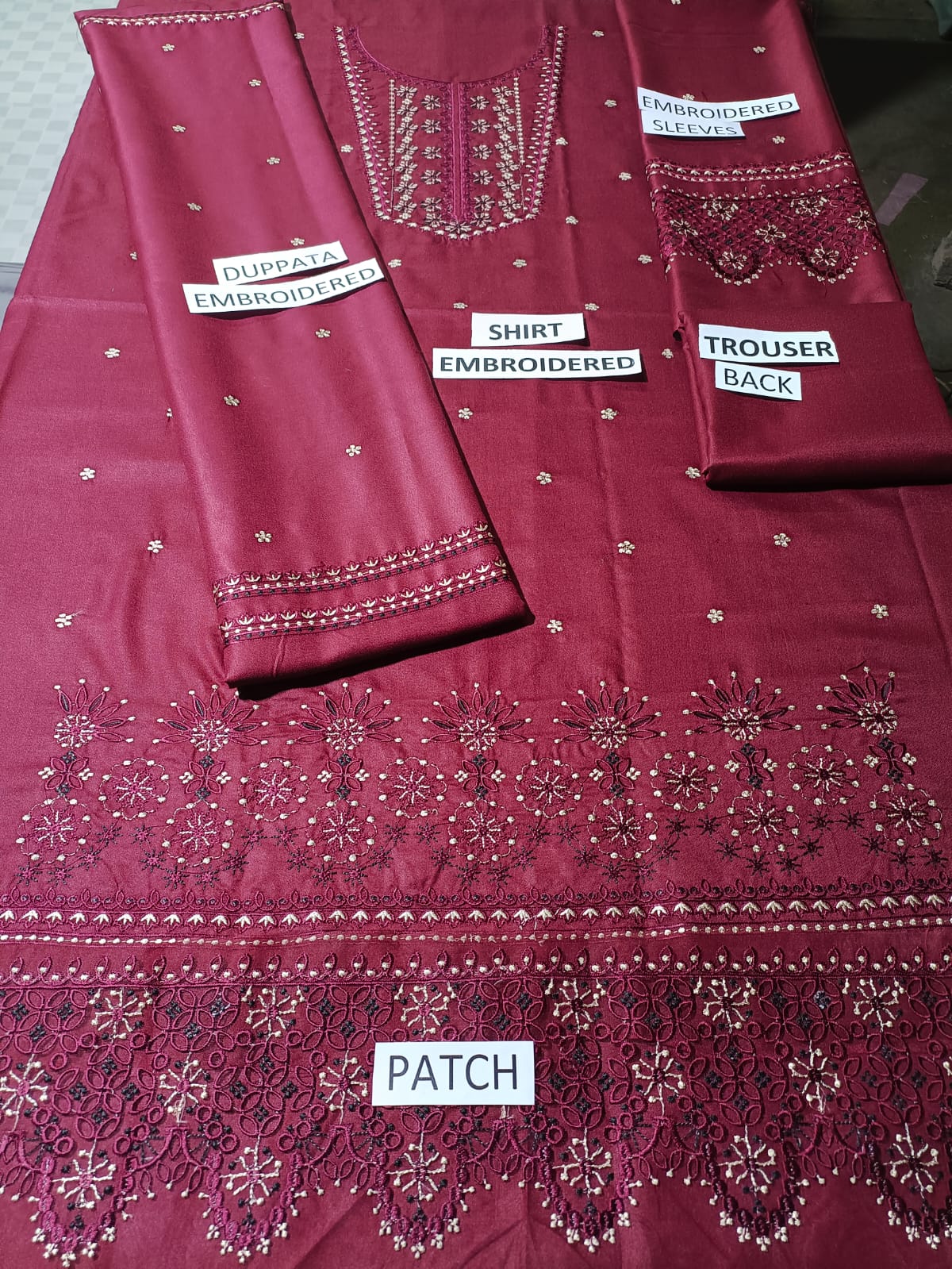 Dhanak 3 Piece Embroidered Dress - 289