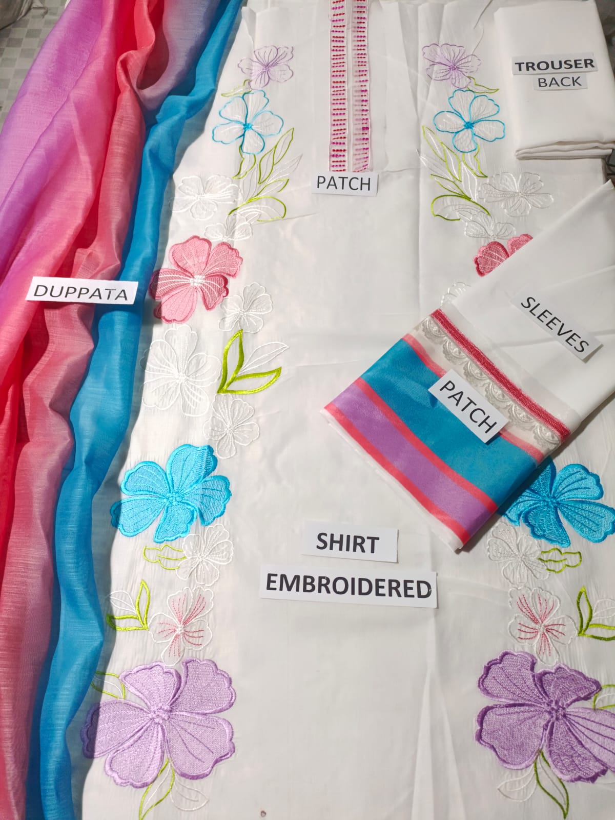 Lawn 3 Piece Embroidered Dress -250