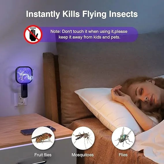 LED Light for Effective Attraction: Equipped with a Purple LED light, this electric mosquito swatter attracts mosquitoes