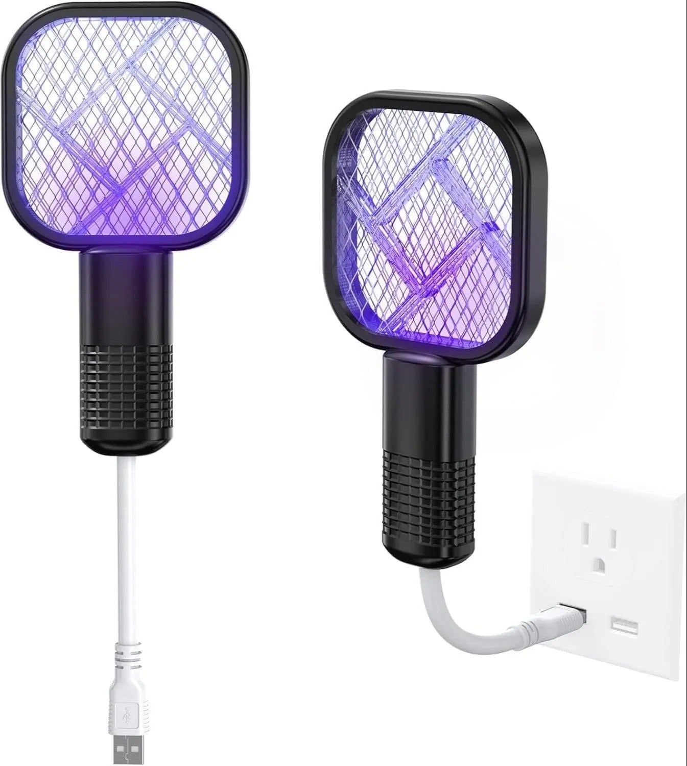 LED Light for Effective Attraction: Equipped with a Purple LED light, this electric mosquito swatter attracts mosquitoes
