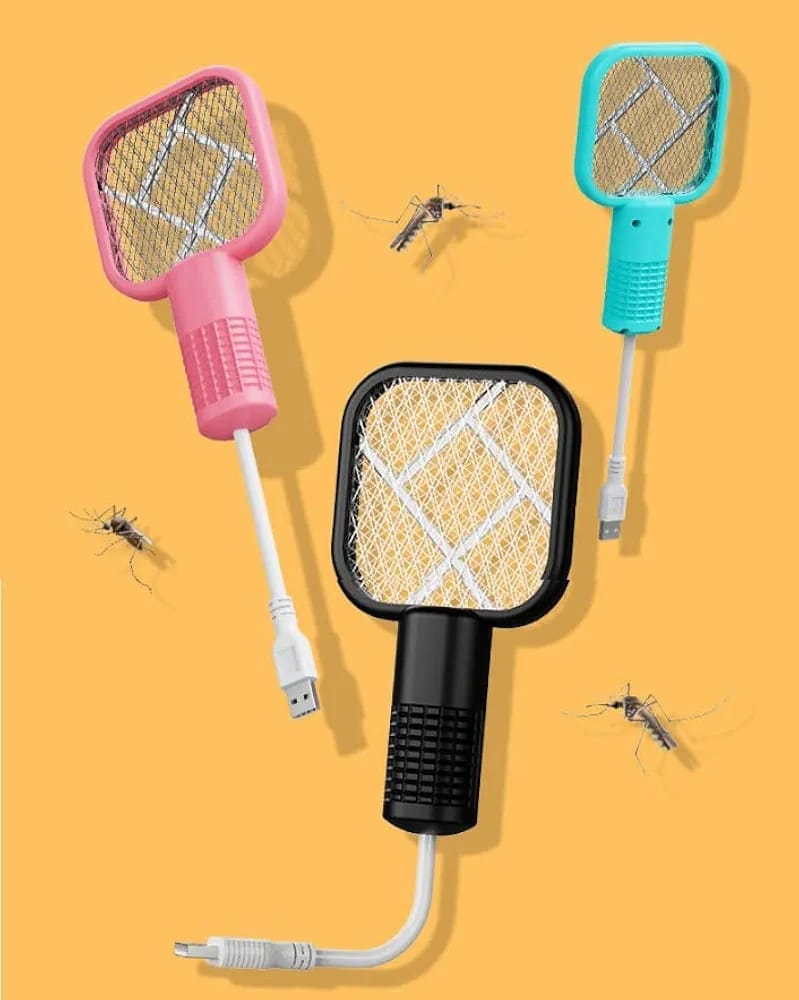 LED Light for Effective Attraction: Equipped with a Purple LED light, this electric mosquito swatter attracts mosquitoes
