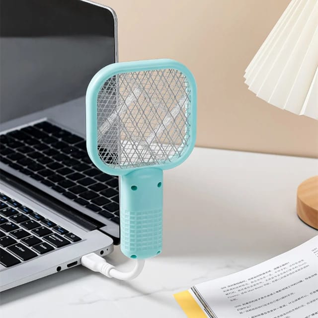 LED Light for Effective Attraction: Equipped with a Purple LED light, this electric mosquito swatter attracts mosquitoes