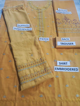 Lawn 3 Piece Embroidered Dress -180