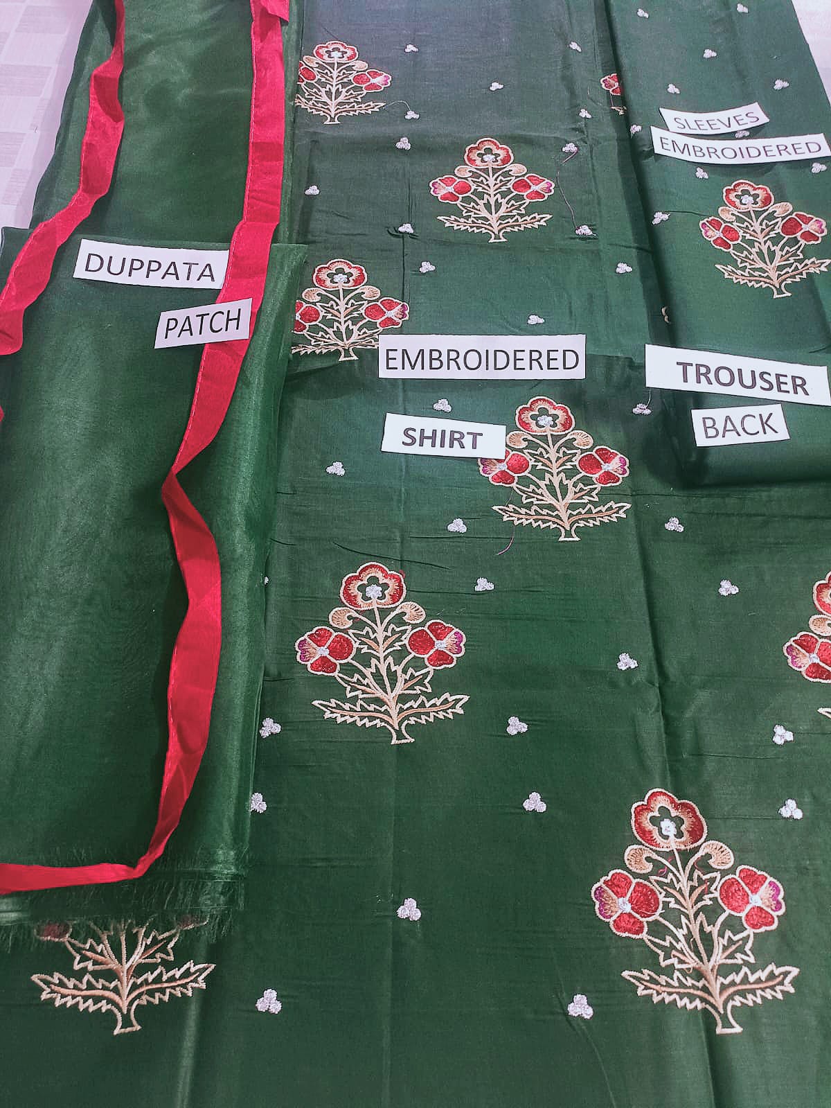 Lawn 3 Piece Embroidered Dress -184