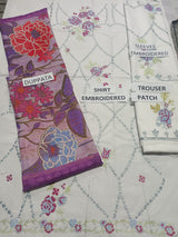 Lawn 3 Piece Embroidered Dress -196