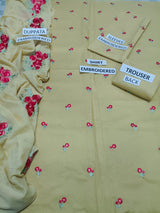 Lawn 3 Piece Embroidered Dress - 103