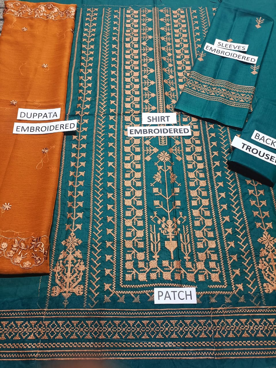 Lawn 3 Piece Embroidered Dress -202