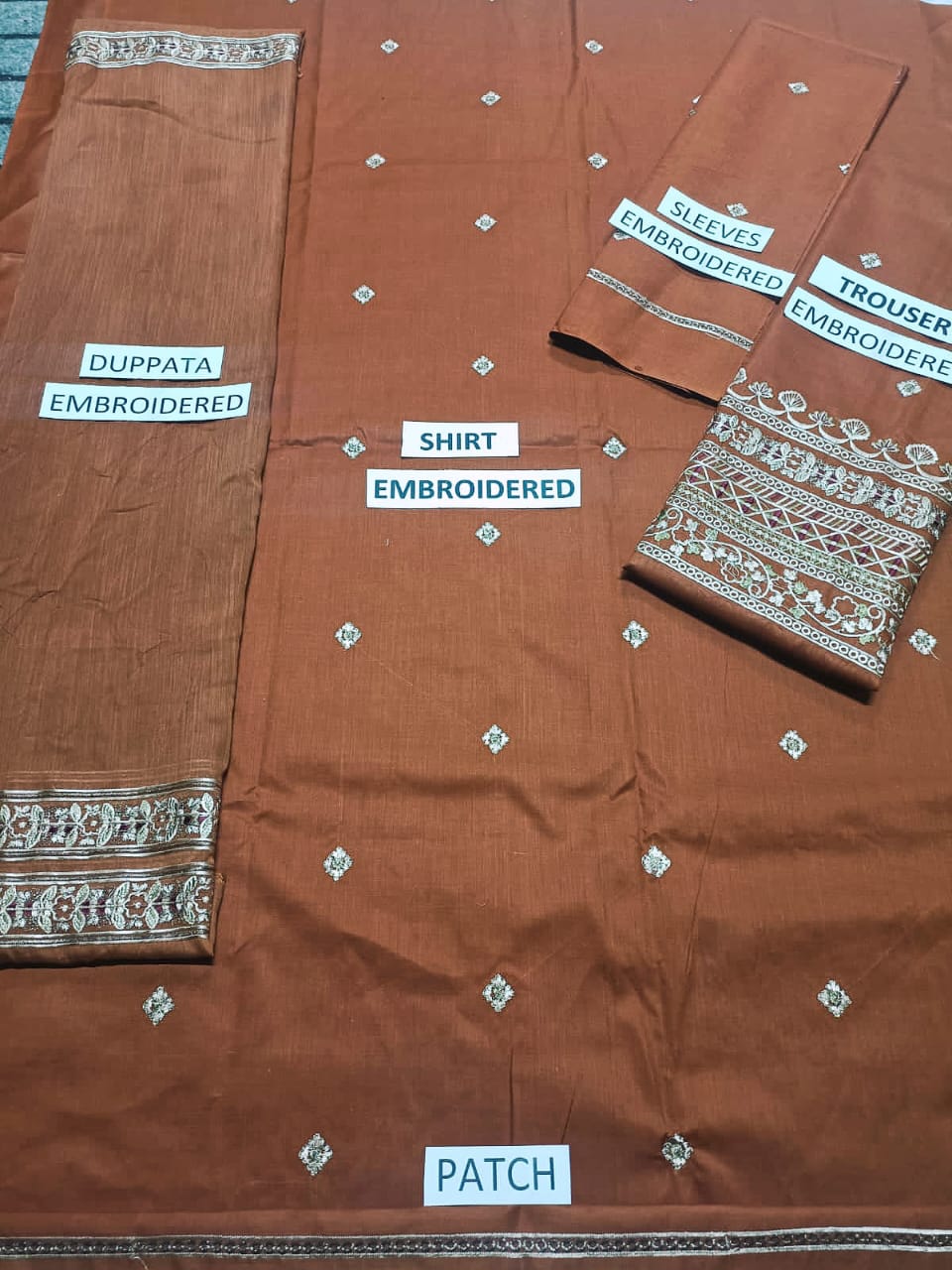 Lawn 3 Piece Embroidered Dress -203