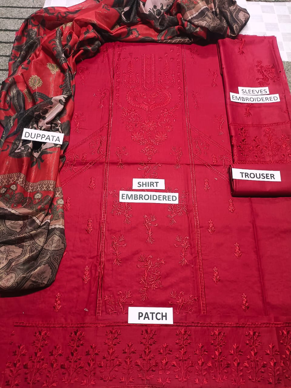 Lawn 3 Piece Embroidered Dress -210