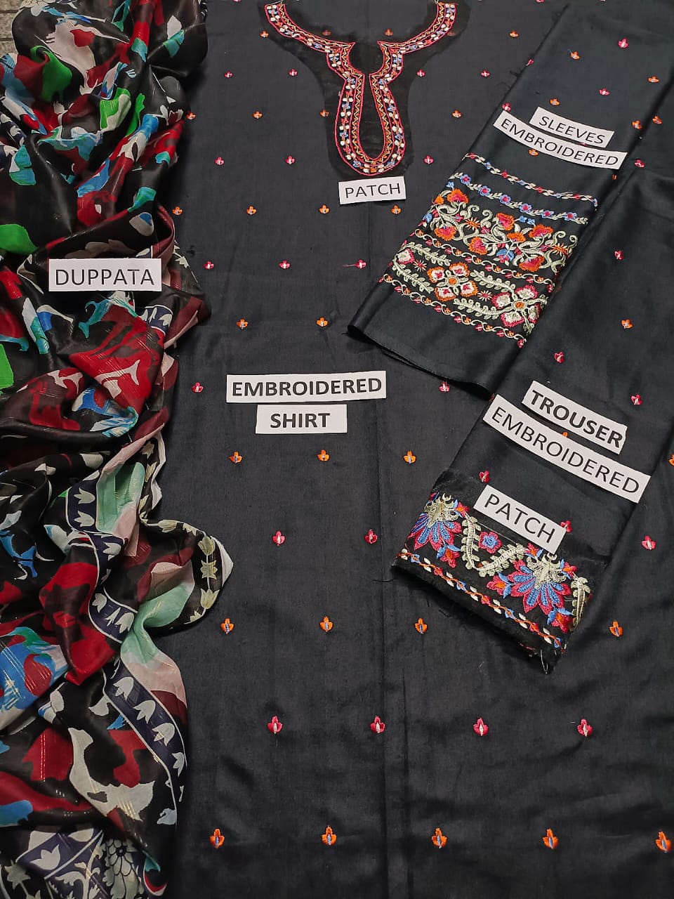 Dhanak 3 Piece Embroidered Dress -225