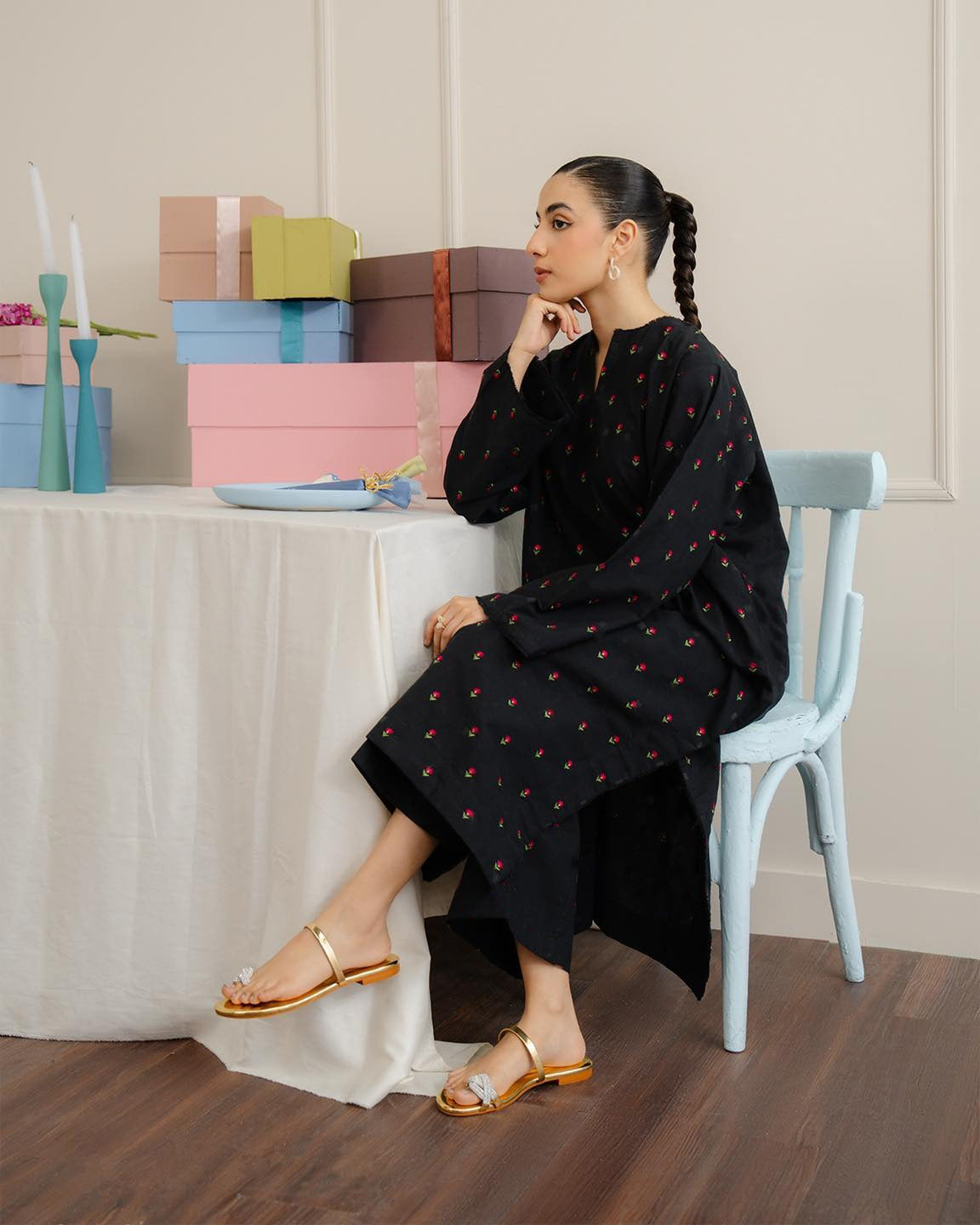 Khaddar 2 Piece Embroidered Dress - 297