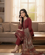 Dhanak  3 Piece Embroidered Dress - 254
