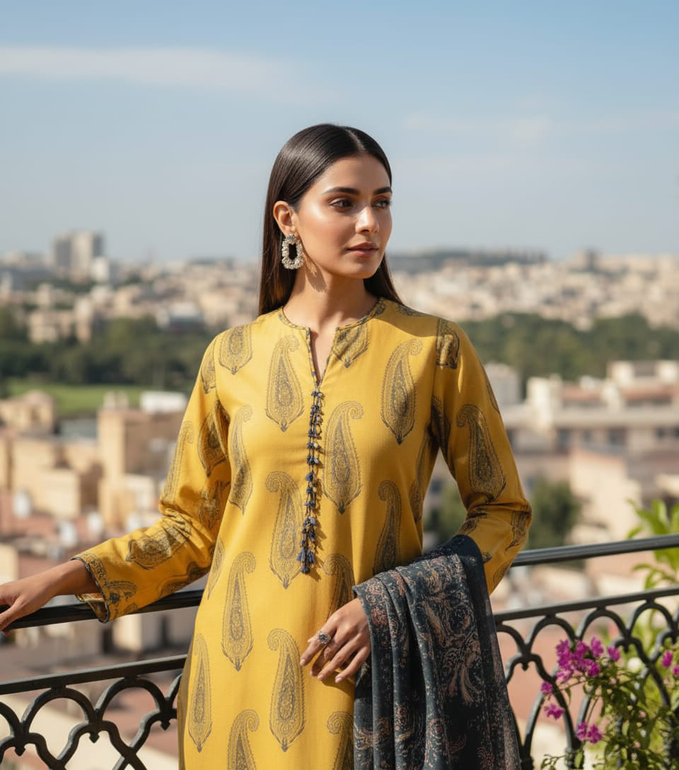 Dhanak 3 Piece Embroidered Dress - 255