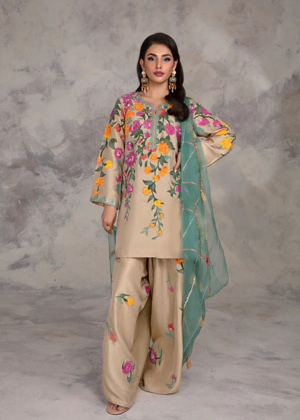 Lawn 3 Piece Embroidered Dress - 377
