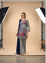 Dhanak 3 Piece Embroidered Dress - 268