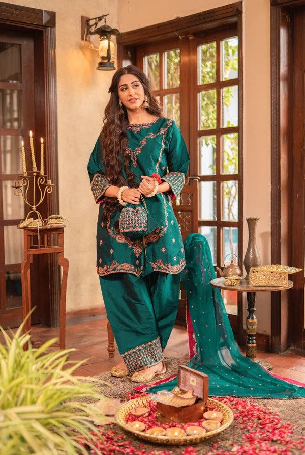 Lawn 3 Piece Embroidered Dress - 375