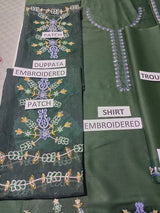 Lawn 3 Piece Embroidered Dress -366