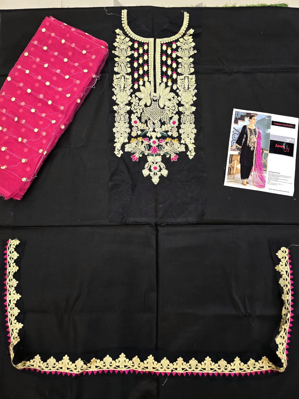 Lawn 3 Piece Embroidered Dress - 351