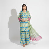 Karandi 3 Piece Printed Dress - 398