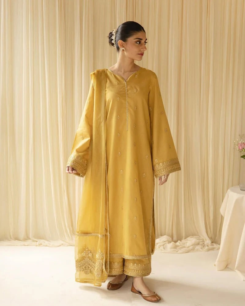 Lawn 3 Piece Embroidered Dress - 376