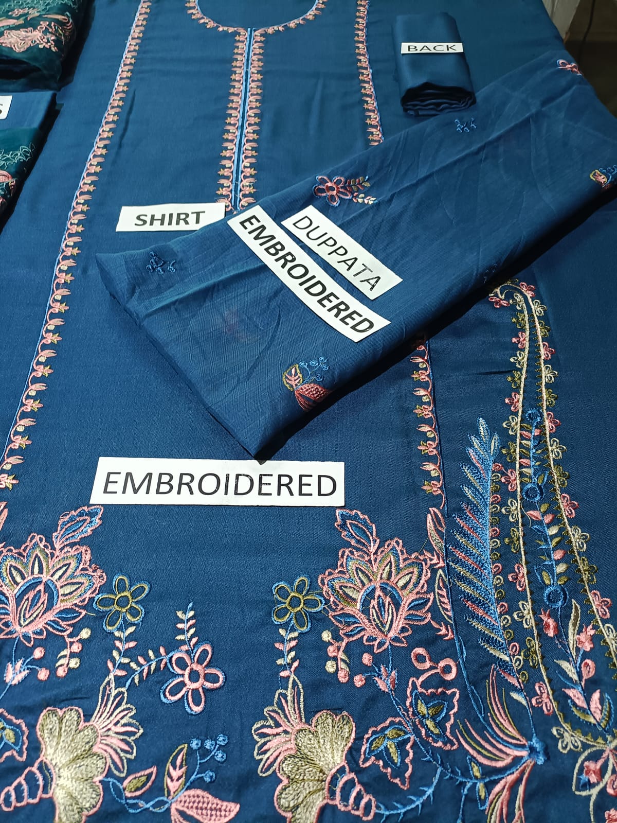 Dhanak 3 Piece Embroidered Dress - 384