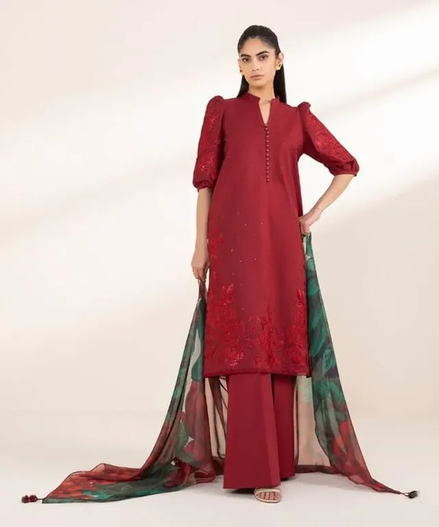 Lawn 3 Piece Embroidered Dress - 372