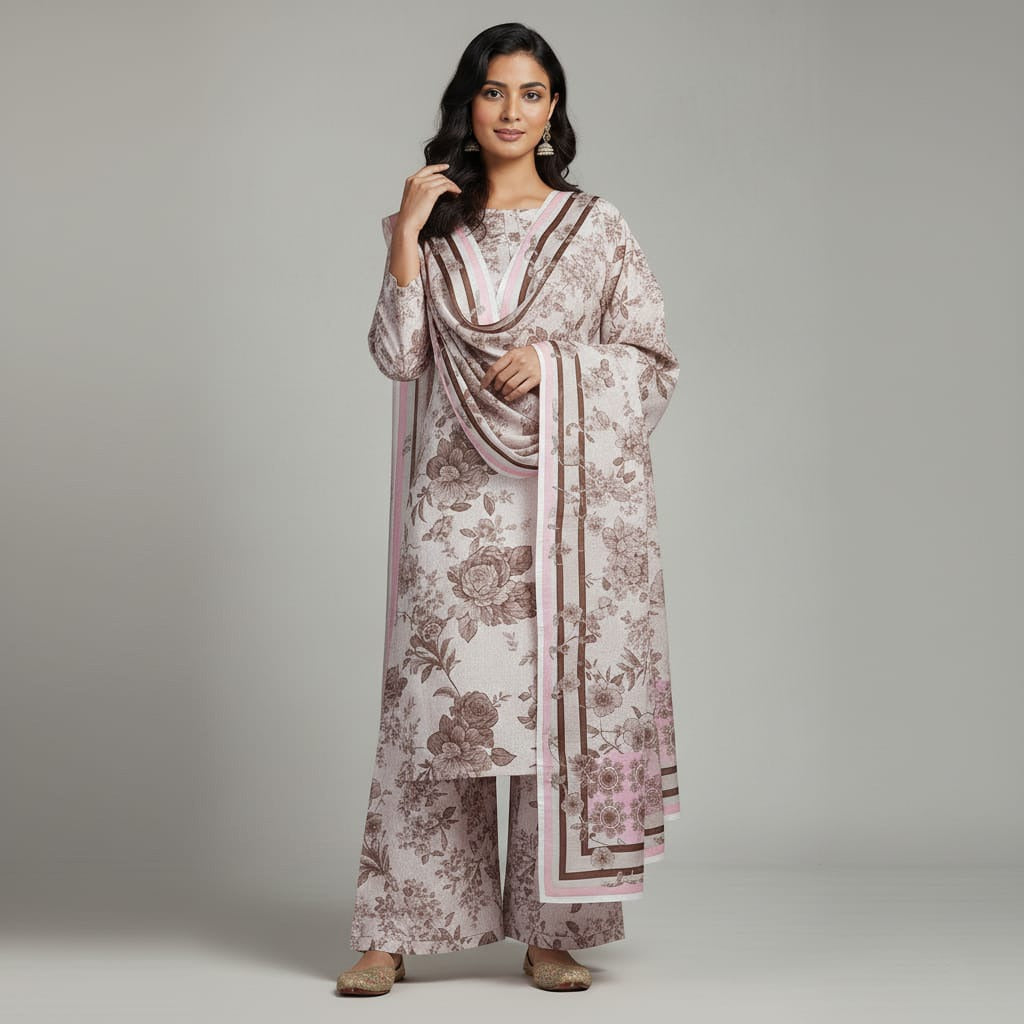 Karandi 3 Piece Printed Dress - 330