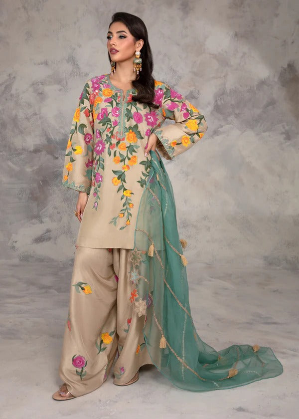 Lawn 3 Piece Embroidered Dress - 377