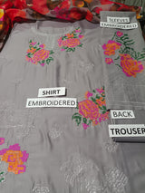 Lawn 3 Piece Embroidered Dress -369