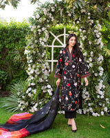 Khaddar 3 Piece Embroidered Dress - 409