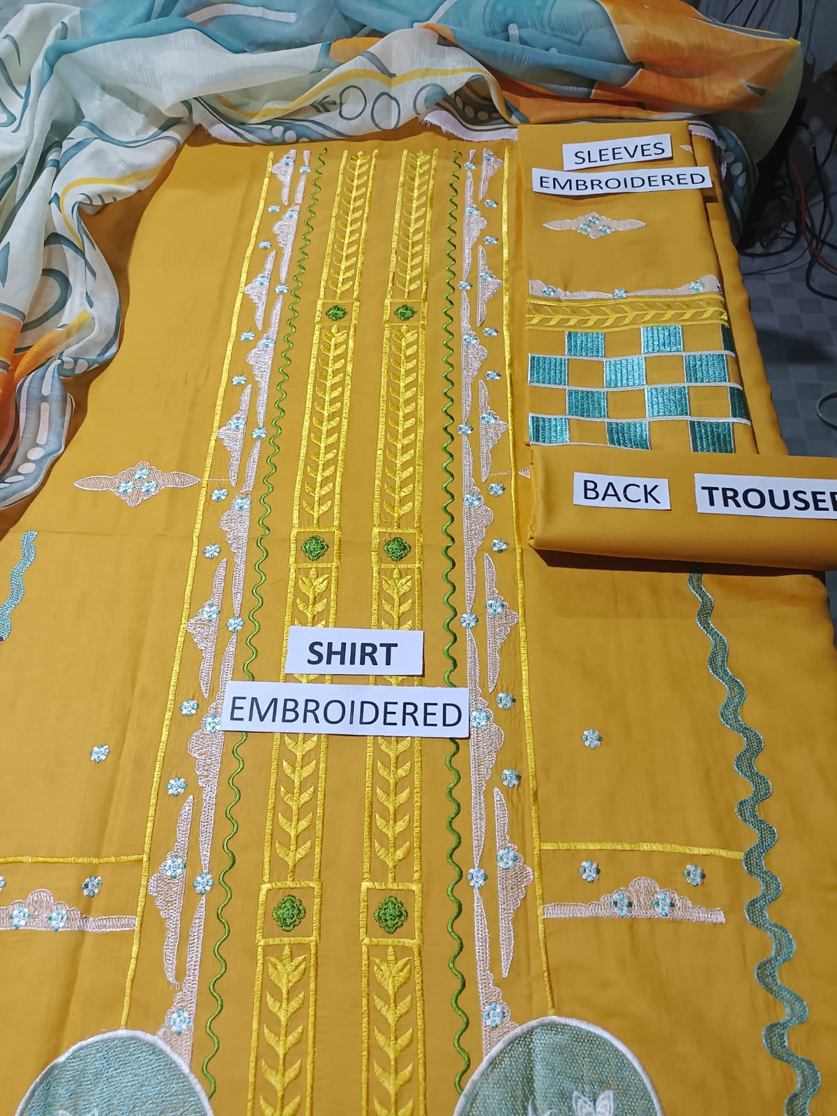 Lawn 3 Piece Embroidered Dress - 357