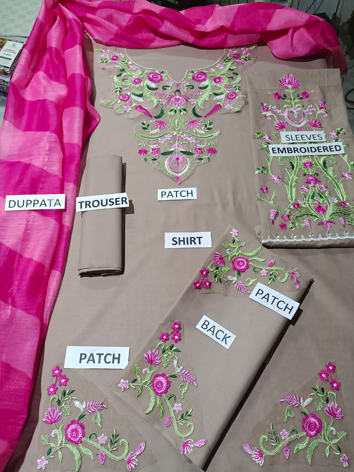 Lawn 3 Piece Embroidered Dress - 371