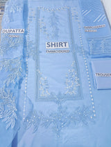 Organza 3 Piece Embroidered Dress - 150