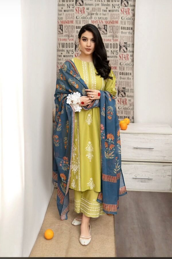 Asim Jofa Luxury 3-Piece Lawn Suit – 2025 Summer Collection - Image 2