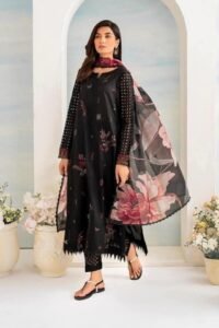 Maria B Designer Lawn Suit – 2025 Luxury Edition with Silk Dupatta