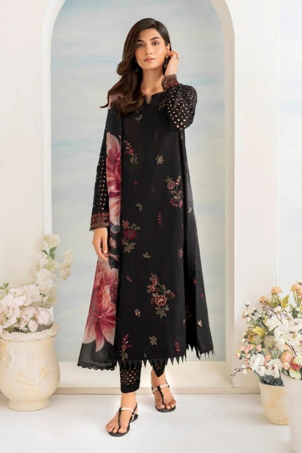 Maria B Designer Lawn Suit – 2025 Luxury Edition with Silk Dupatta - Image 2