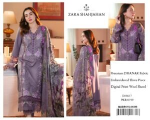Zara Shahjahan Premium Dhanak Suit – Winter Luxury Collection 2025