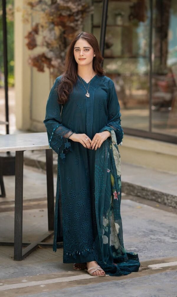 Mushq Luxury Dhanak 3-Piece Suit with Pashmina Shawl – Winter 2025 Exclusive - Image 2
