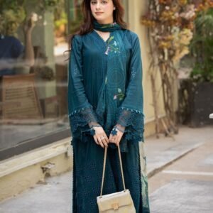 Mushq Luxury Dhanak 3-Piece Suit with Pashmina Shawl – Winter 2025 Exclusive