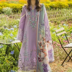 Mushq Luxury Dhanak 3-Piece Suit with Pashmina Shawl – Winter 2025 Collection