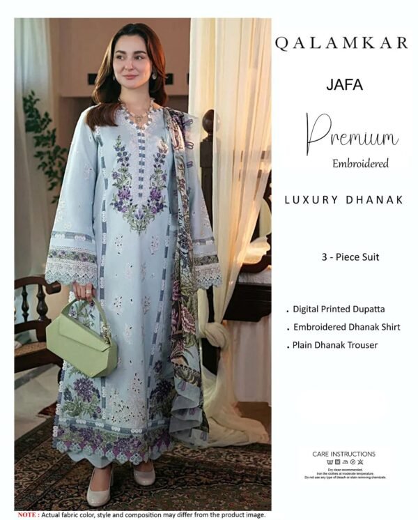 Qalamkar Luxury Dhanak Suit with Pashmina Shawl – Winter 2025 Hot Collection