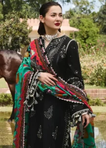 Maria B Luxury Dhanak Suit with Pashmina Shawl – Winter 2025 Hot Collection