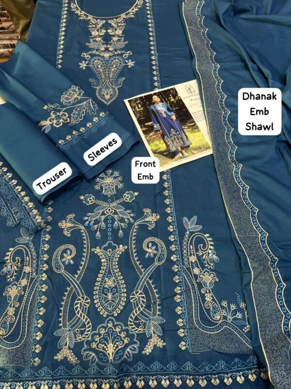 ❄️ Sapphire Winter 2K24 – Dhanak Heavy Embroidered Edition 💎 - Image 6